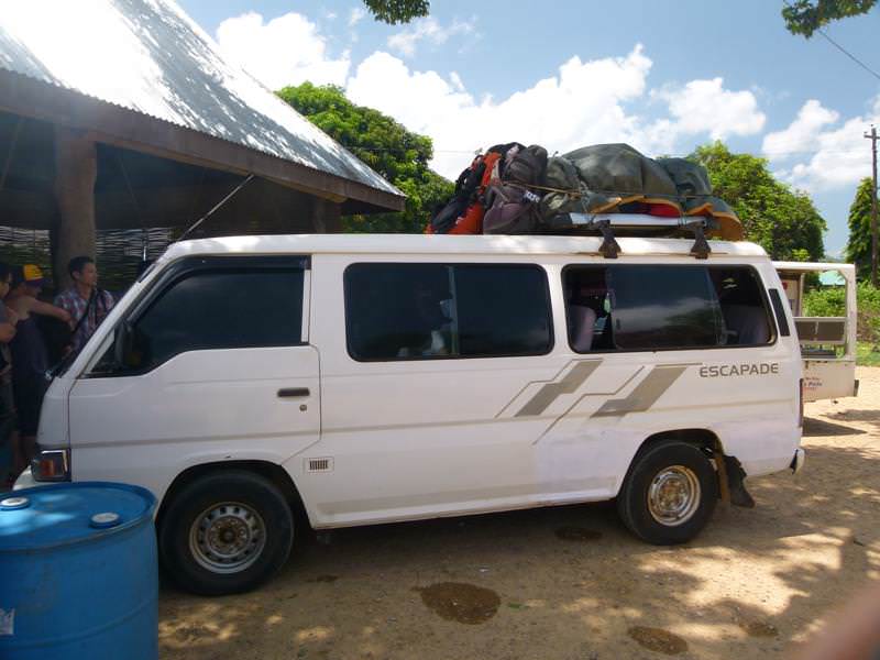 minivan from El Nido to Puerto Princessa budget backpacking el nido