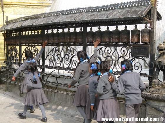 NEPALI SCHOOL GIRLS nepal for budget backpackers