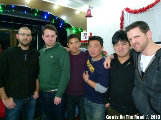 friends at christmas in china