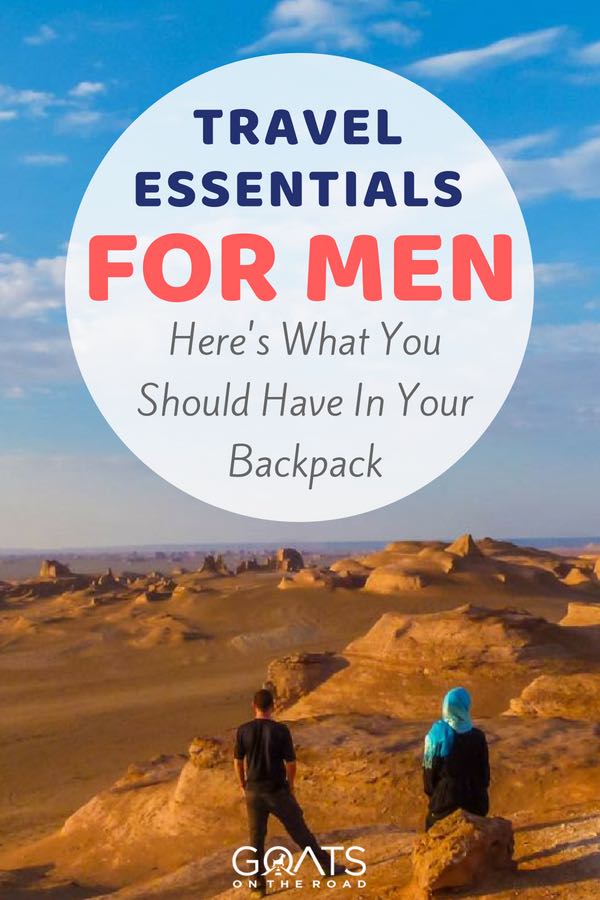 Iran landscape with text overlay Travel Essentials For Men 