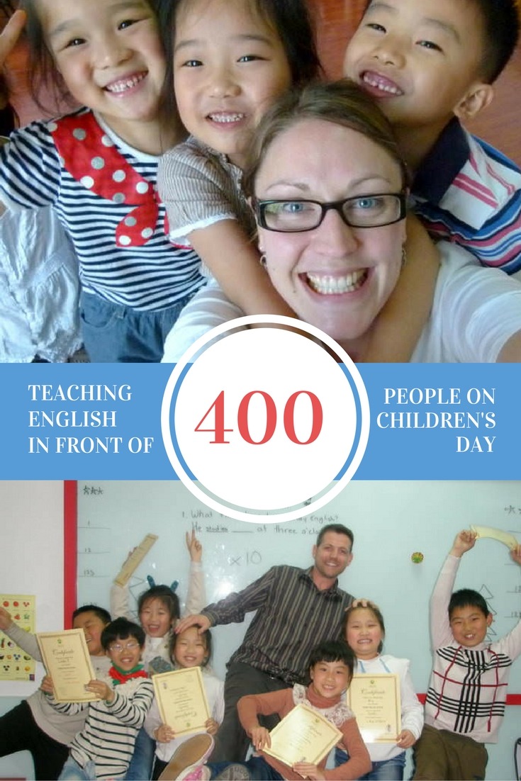 Teaching English In Front Of 400 People On Children's Day
