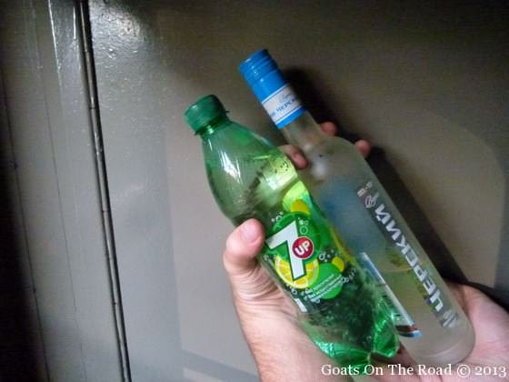 drinking vodka