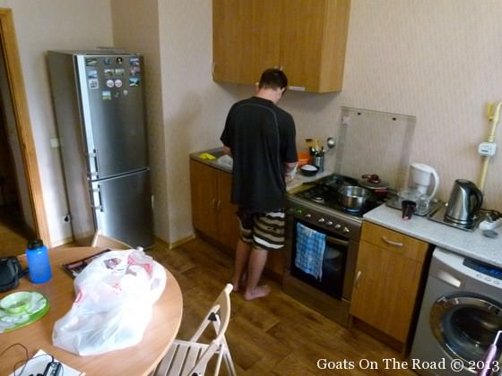 shared kitchen in dorm