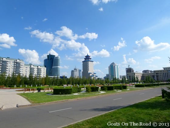 Pulling Into Astana by bus from omsk