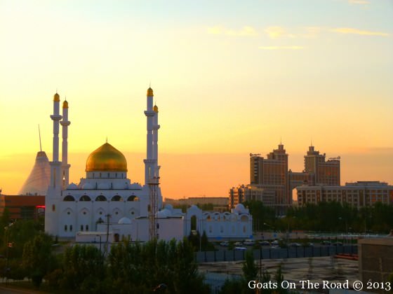 Nur Astana Mosque At Sunset