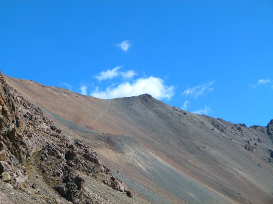 Trekking ala-kol altyn arashan That Faint Line On The Rocky Mountain Side Is The Pass!