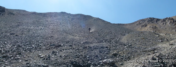 Dariece Bravely Skiing Down The Other Side Of The Pass (It's MUCH Steeper Than It Looks)