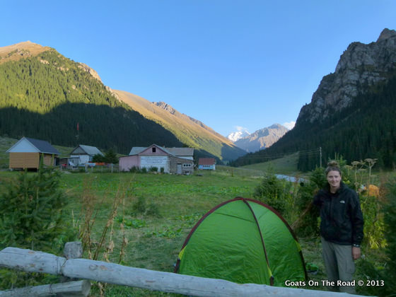 Trekking without a guide Our Campsite Altyn Arashan hike