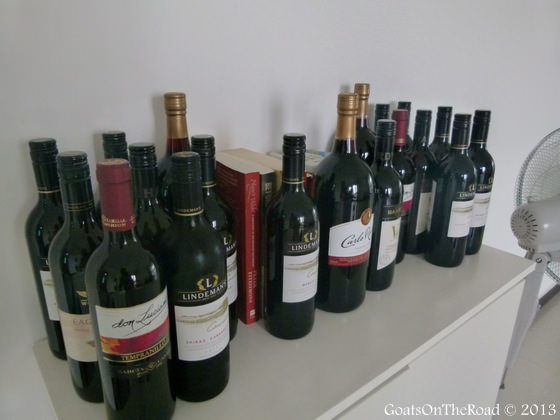 bottles of red wine