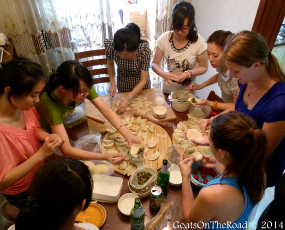 making dumplings in china