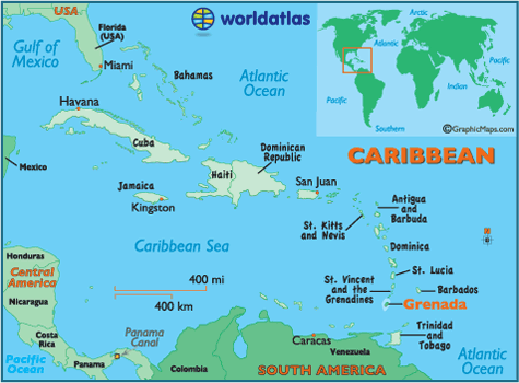 map of grenada