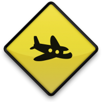 Plane Road Sign