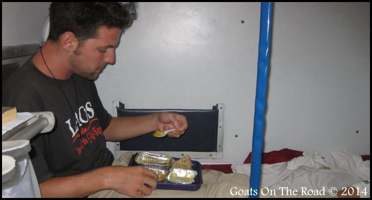 Nick Eating On An Indian Train