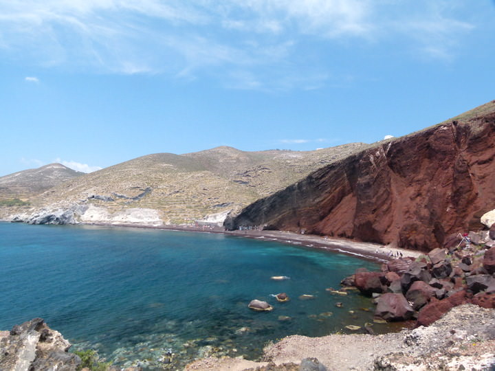 red beach crete greece