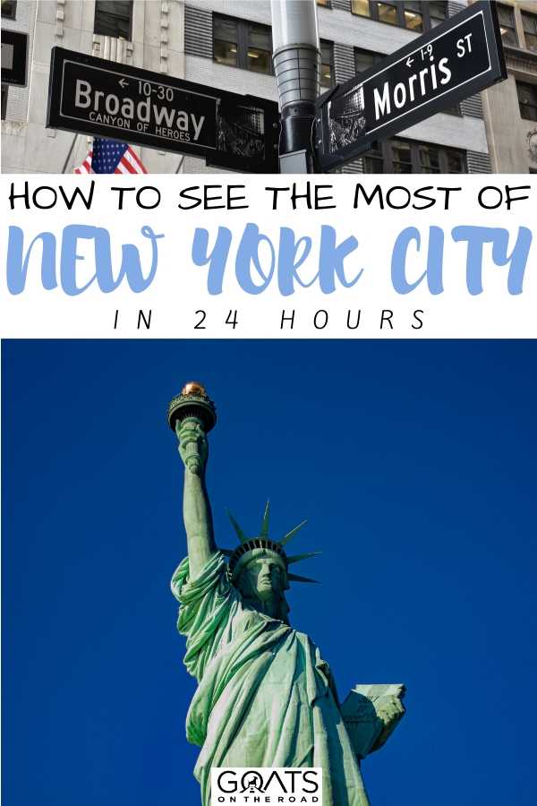 Planning a visit to the Big Apple? Here's your ultimate guide on how to see the most of New York City in 24 hours, including all the best and most fun things to do! From lower Manhattan to Upper Manhattan, we cover the highlights, from The Statue of Liberty, Broadway, to Times Square, and more! Explore them here! | #itinerary #USAtravel #prettycities “How to See the Most of New York City in 24 Hours