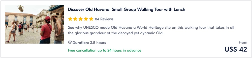 cuba walking tour in havana