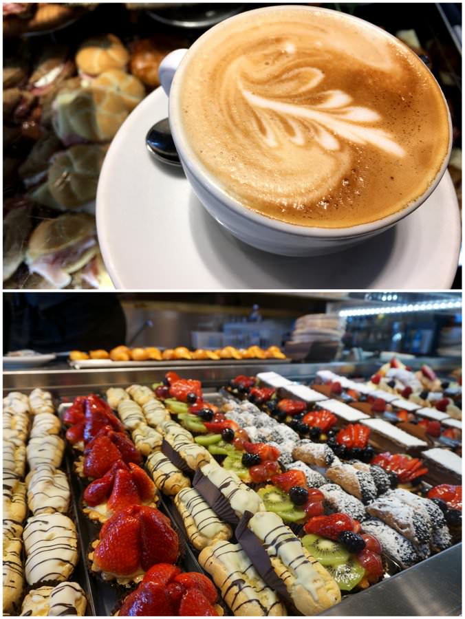 drinking coffee and having pastries in the morning like the italians do