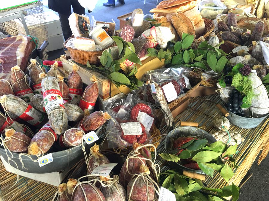 Meats and cheeses available at the Mercato Sant'Ambrogio