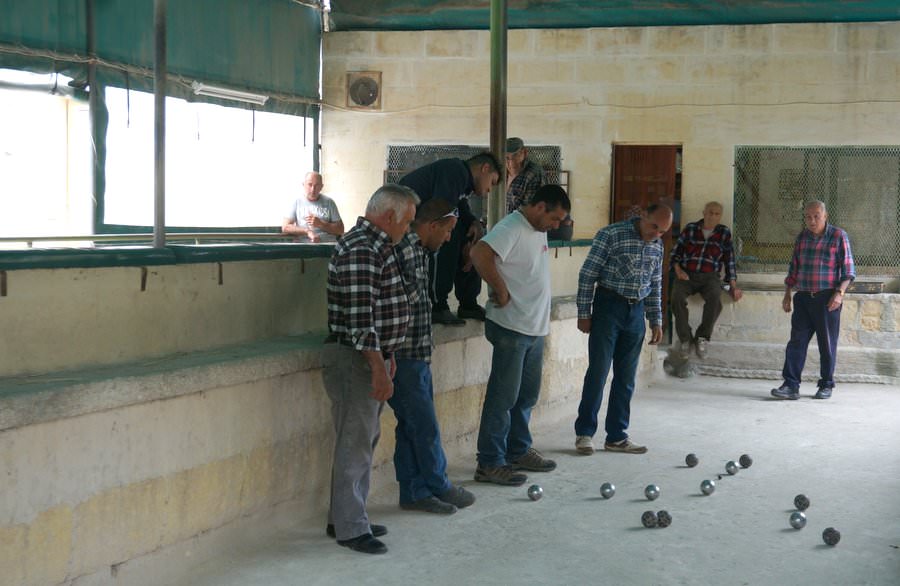 playing bocci ball in gozo malta