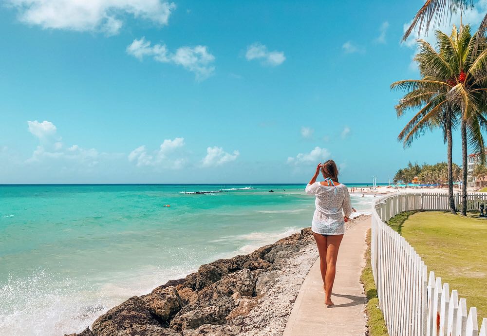 walking along the sea barbados