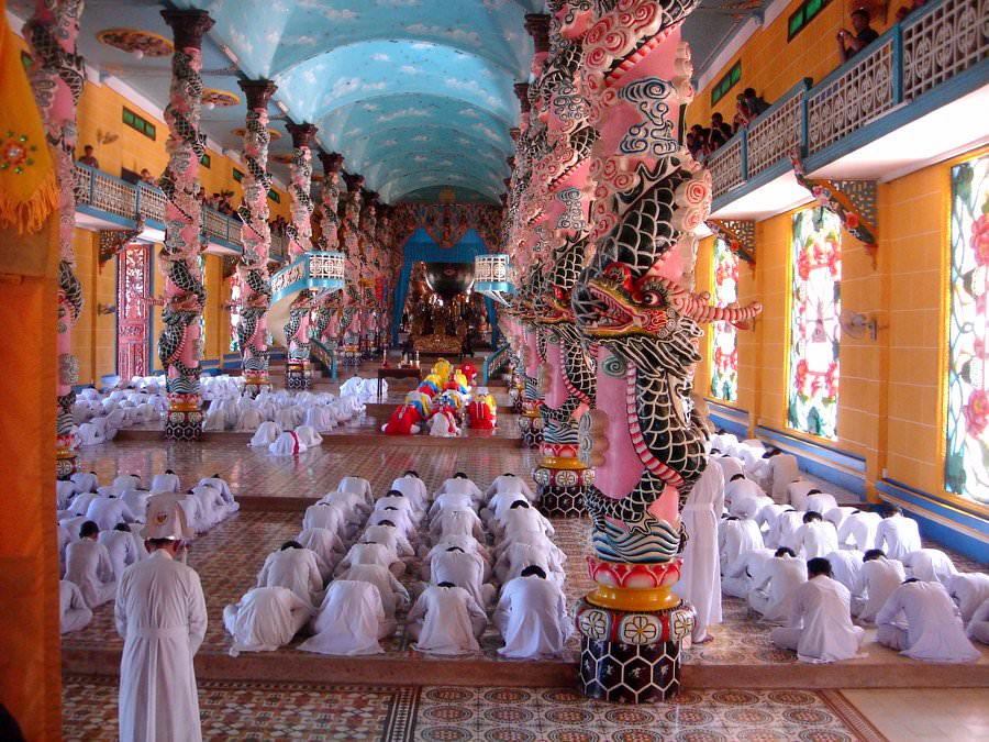 travel in vietnam The "Holy See" temple in Tây Ninh is the centre of the main Caodaist church.
