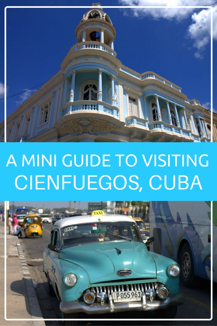 old school car in Cienfuegos cuba with text overlay
