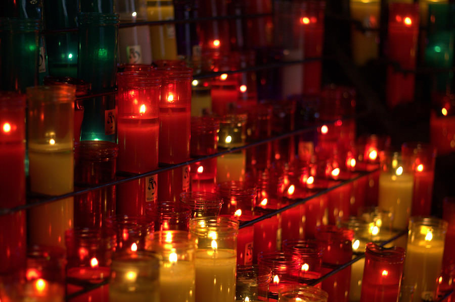 candles benedictine abbey montserrat spain