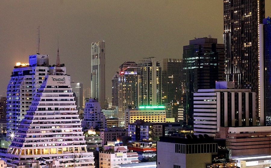 panoramic view silom road bangkok