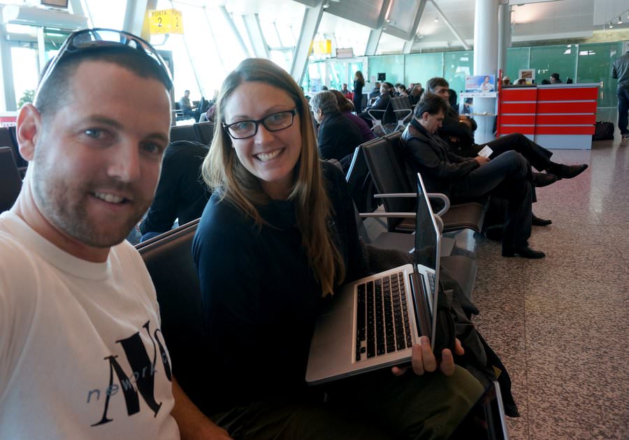 travel planning flight at the airport