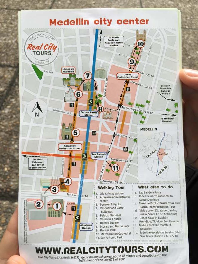 Medellin Walking Tour Map