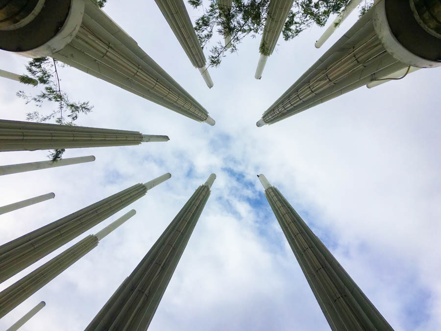 travel to medellin Pillars of light in the Parque de las Luces