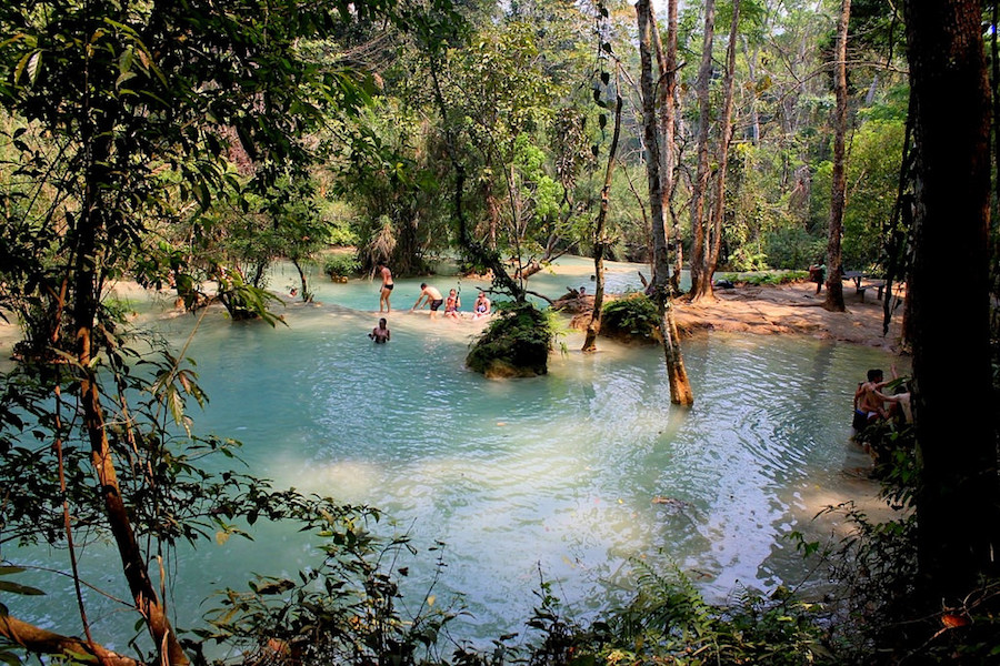 kuang si waterfall laos