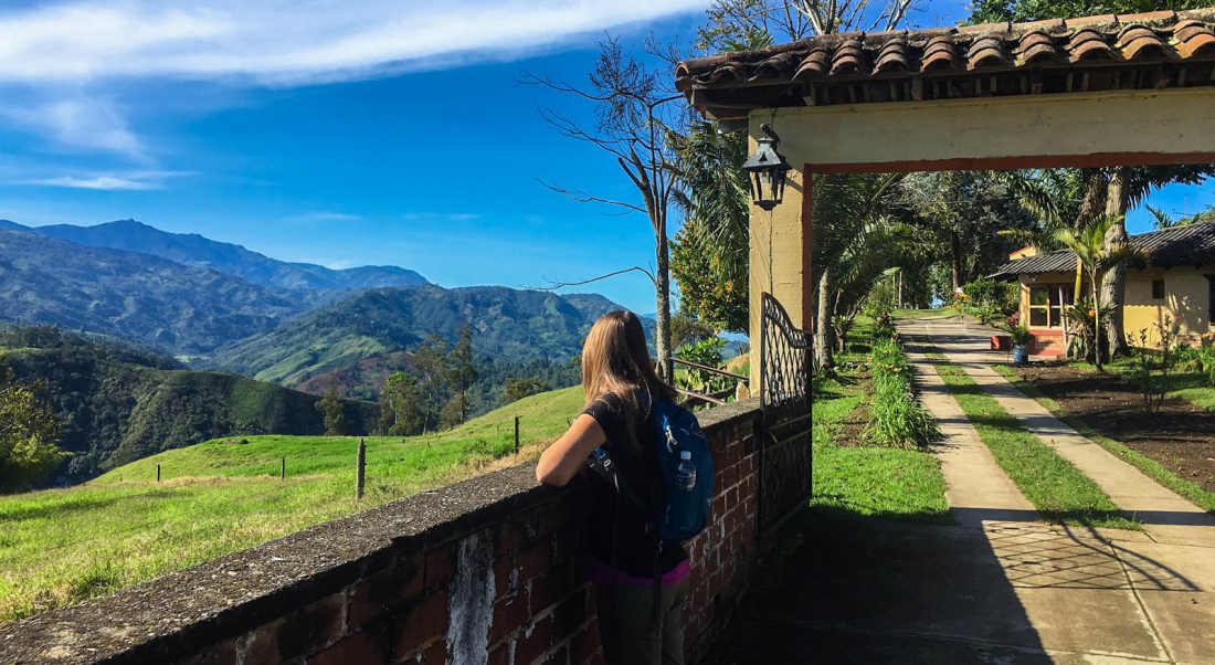 view from la serrana hostel in salento, a highlight of backpacking colombia