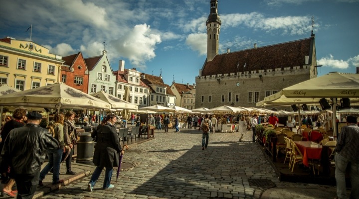 city square in tallinn, estonia
