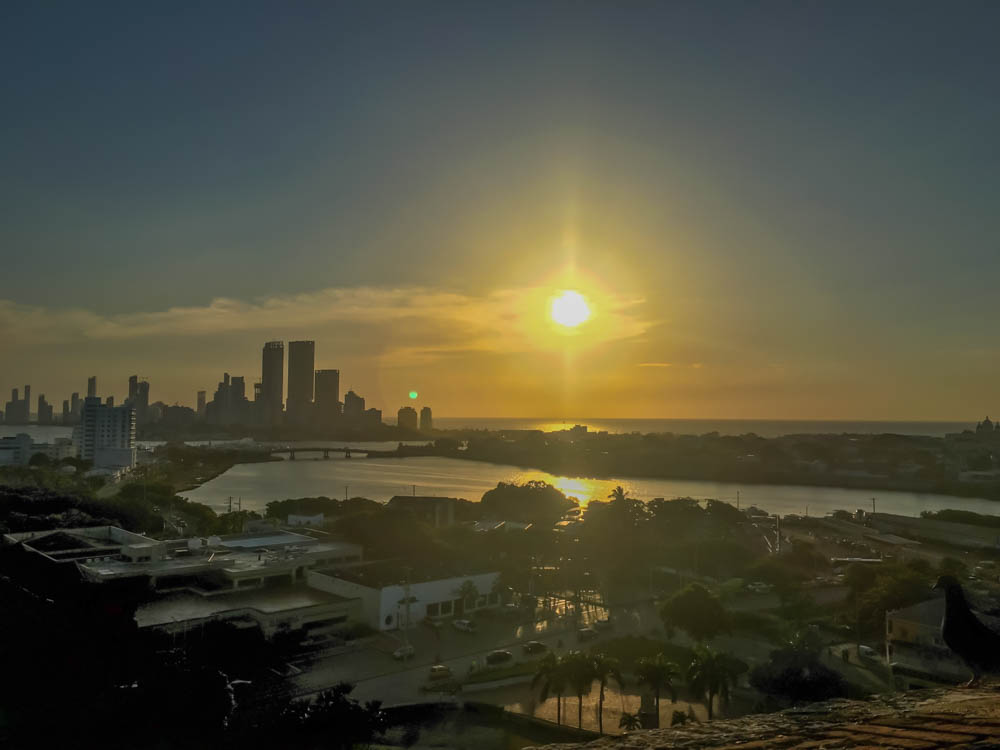 things to do in colombia Watching the sun set from atop the Castillo de San Felipe de Barajas in Cartagena 