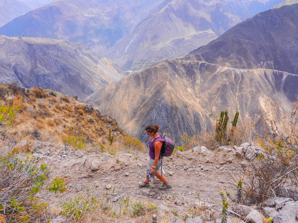 travel in your 30's Shelley exploring the Colca Canyon, Peru
