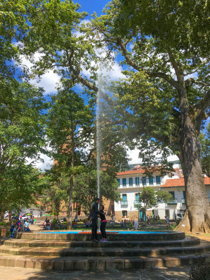 the main plaza in san gil colombia, a beautiful place to visit when travelling colombia