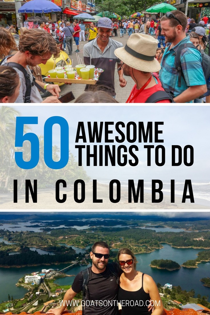 Colombia sightseeing with text overlay 50 Awesome Things To Do in Colombia