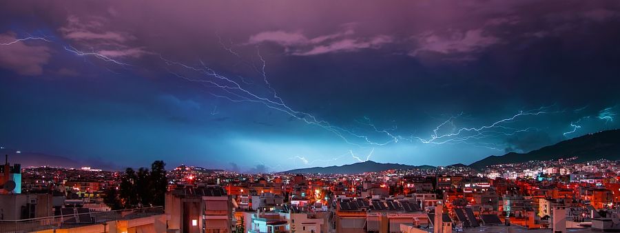 weather in greece-lightning-storm-athens