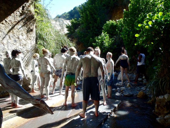 mud baths at sulphur springs st. lucia