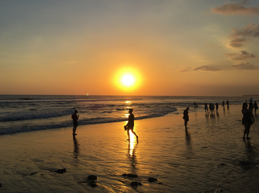 sunset on canggu beach in bali