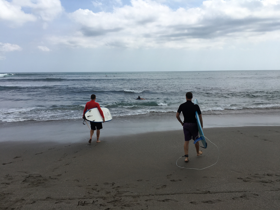 going surfing at canggu beach bali