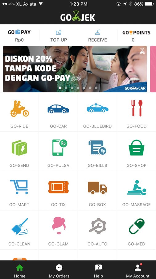 go jek app in canggu bali