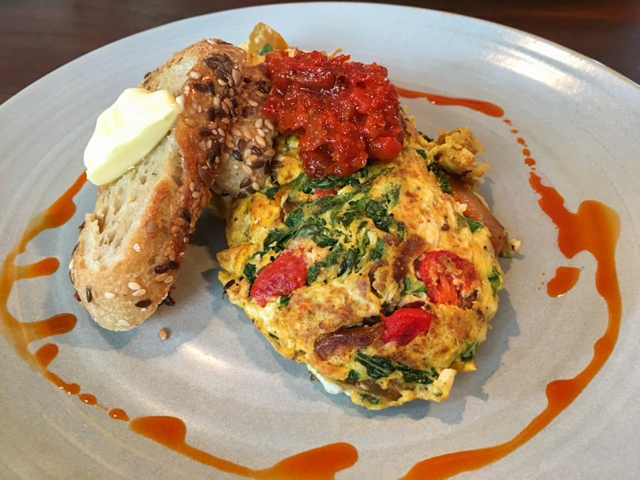 an omelette at nude cafe in canggu bali