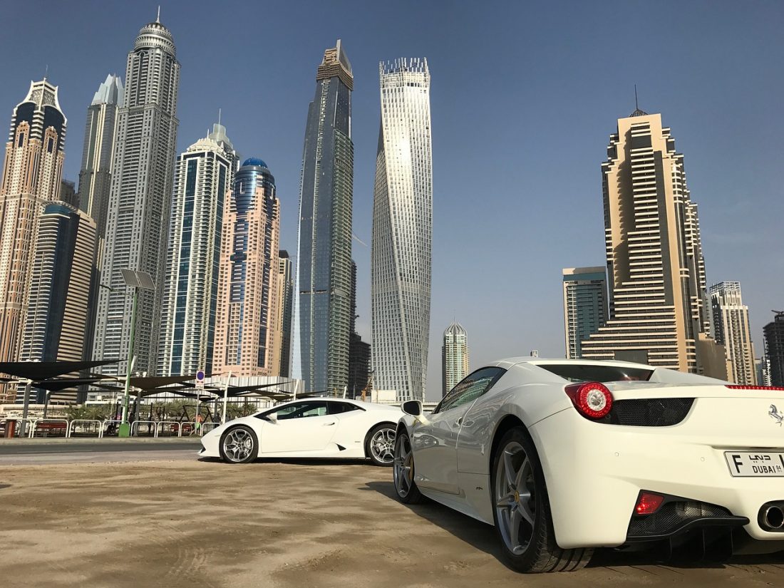 ferrari driving in dubai middle east