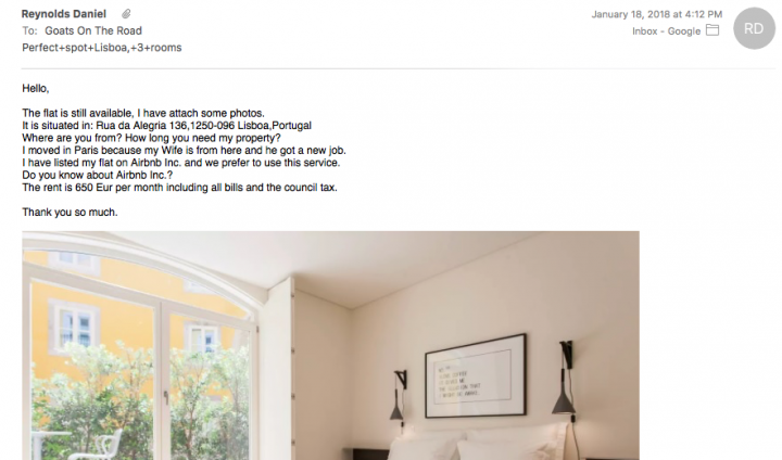 Airbnb Scam Email Communication With Host