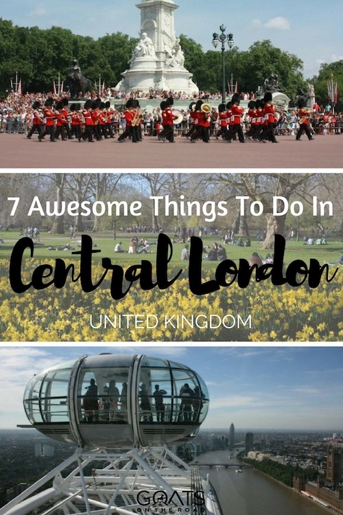 Three photographs of Activities in London with text overlay 7 Awesome Things To Do In London