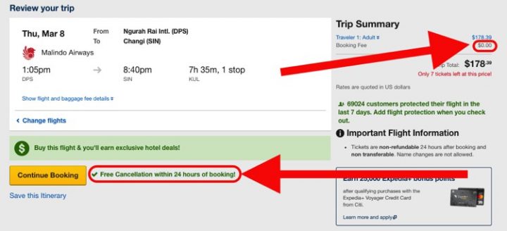 Provide Proof of Onward Flight Free 24 Hour Cancel Expedia.com