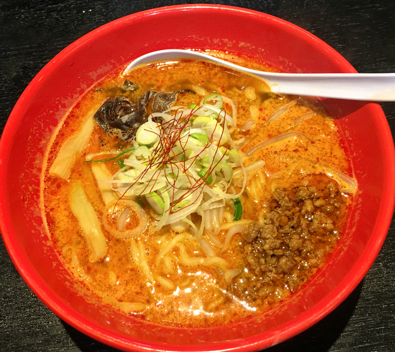 spicy ramen noodle bowl in tokyo japan