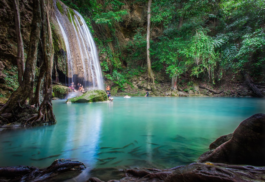 A beautiful waterfall in Thailand, where you can live for $1000 per month